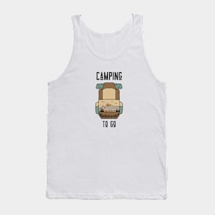 Camping Vintage Sunset Tent Funny Camping Tank Top